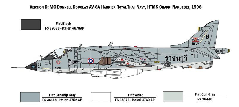 Збірна модель 1/72 винищувач AV-8A Harrier Italeri 1410