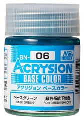 Acrylic paint Acrysion Base Color Basic green (18ml) BN-06 Mr.Hobby BN06