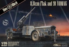 Збірна модель 1/35 німецька зенітна машина 8,8cm Flak auf 9t VOMAG Das Werk 35024