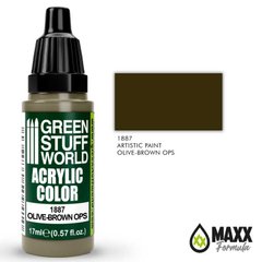 Opaque acrylic paint OLIVE-BROWN OPS with a matte finish 17 ml GSW 1887