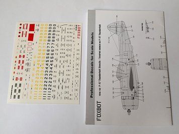 Декаль 1:48 для Republic P-47 Thunderbolt - Stencils Foxbot 48-102