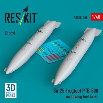 Масштабна модель 1:48 підкрилові паливні баки ПТБ-800 від Су-25 "Frogfoot" (2 шт.) Reskit RSU48-0568