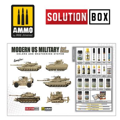 Набір рішень 16 Сучасна військова піщана техніка США (Modern US Military Sand Scheme) Ammo Mig 7712