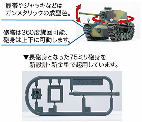 Збірна модель танк Chibi-Maru Type 3 Medium Tank Chi-Nu (Long Barrel) Fujimi 76324