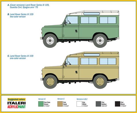 Сборная модель 1/35 внедорожник Land Rover Series III 109 "Guardia Civil" Italeri 6542