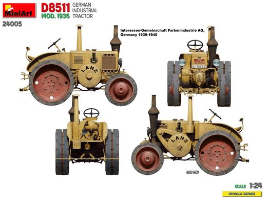 Збірна модель 1/24 німецький промисловий трактор D8511 Mod. 1936 рік MiniArt 24005