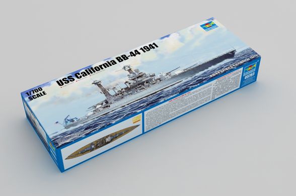 Збірна модель 1/700 типу Теннессі «Каліфорнія» USS California BB-44 1941 Trumpeter 05783