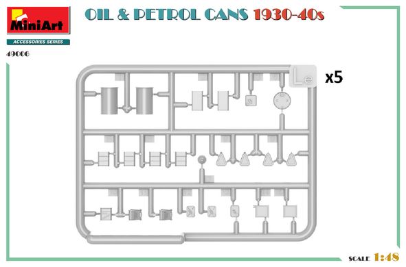 Збірна модель 1/48 Каністри для масла та бензину 1930-40-х років MiniArt 49006